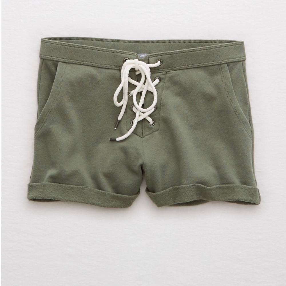 NWT Aerie by AEO Olive Lace-Up Shorts